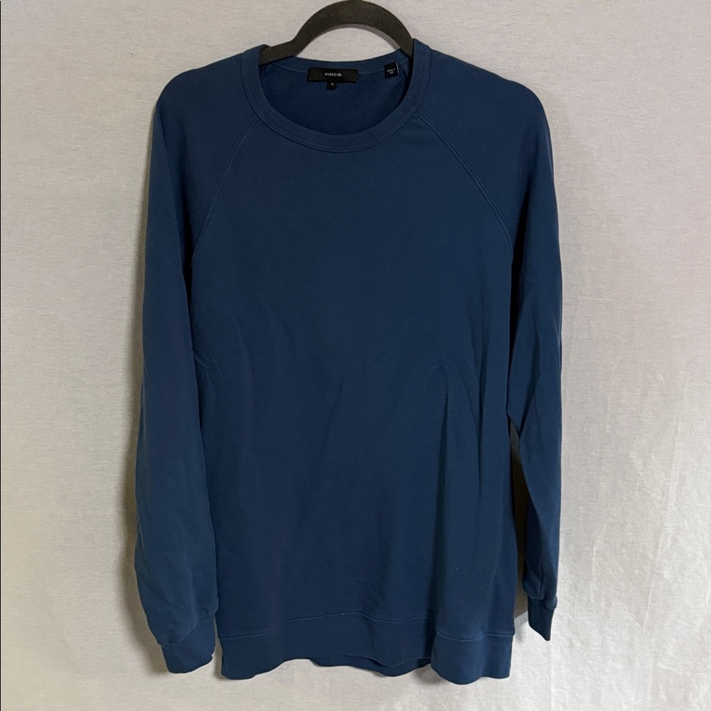 Vince Men’s French Terry Blue long sleeve Crewneck Sweatshirt Style# M66249990